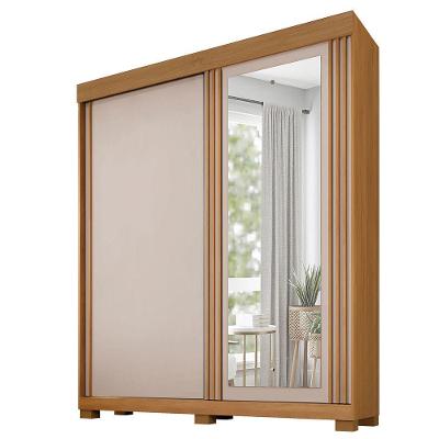 Guarda-roupa Mônaco - 2 Portas 3 Gavetas C/ Espelho -benetil Cinamomo Off