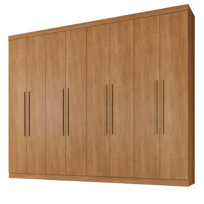 Guarda Roupa New Premium 8 Portas 4 Gavetas 8 Prateleiras Cinamomo