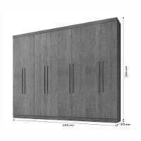 Guarda Roupa New Premium 8 Portas 4 Gavetas 8 Prateleiras Cinamomo