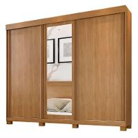 Guarda Roupa Siena 3 Portas Ripado 6 Gavetas 9 Prateleiras Cinamomo-off Flex - 1