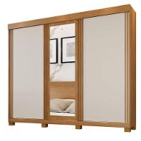 Guarda Roupa Siena 3 Portas Ripado 6 Gavetas 9 Prateleiras Cinamomo-off Flex - 3