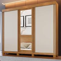 Guarda Roupa Siena 3 Portas Ripado 6 Gavetas 9 Prateleiras Cinamomo-off Flex