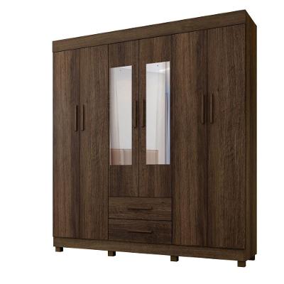Guarda Roupa New Copacabana 6 Portas 2 Gavetas 7 Prateleiras Imbuia