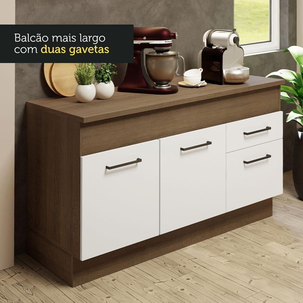 Cozinha Compacta 150001 Com Armário E Balcão Rustic/branco - 5