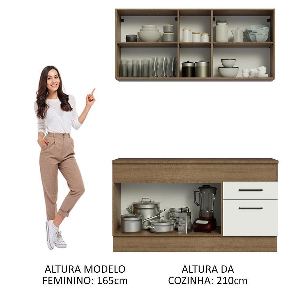 Cozinha Compacta 150001 Com Armário E Balcão Rustic/branco - 6