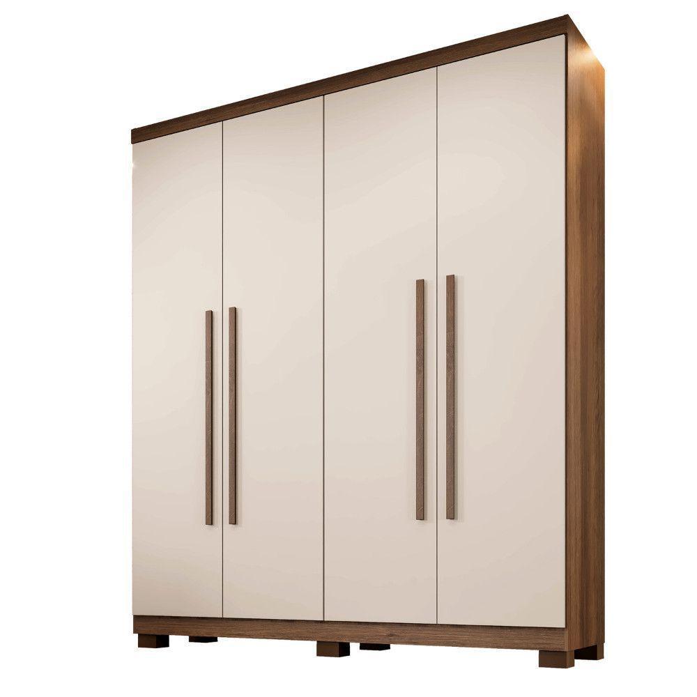 Guarda-roupa Filadélfia 4 Portas 3 Gavetas - Benetil Imbuia Off - 1