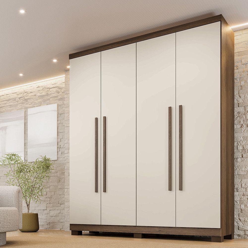 Guarda-roupa Filadélfia 4 Portas 3 Gavetas - Benetil Imbuia Off - 2