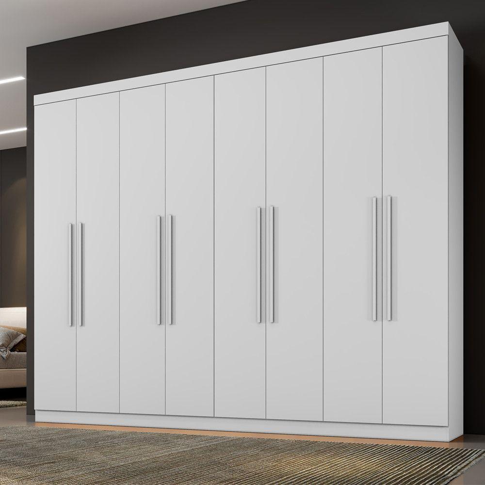 Guarda Roupa New Premium 8 Portas 4 Gavetas 8 Prateleiras Branco - 2