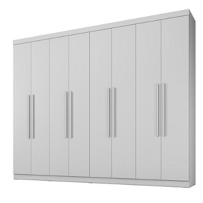 Guarda Roupa New Premium 8 Portas 4 Gavetas 8 Prateleiras Branco
