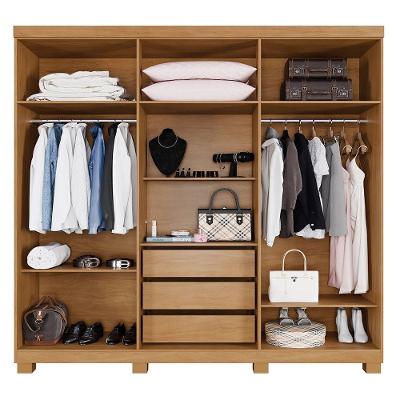 Guarda Roupa Casal Millano 6 Portas Ripadas 4 Gavetas Cinamomo Off MDP