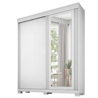 Guarda-roupa Mônaco - 2 Portas 3 Gavetas C/ Espelho -benetil Branco - 1