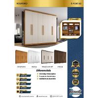 Guarda Roupa New Master 6 Portas 4 Gavetas 10 Prateleiras Imbuia Off - 6