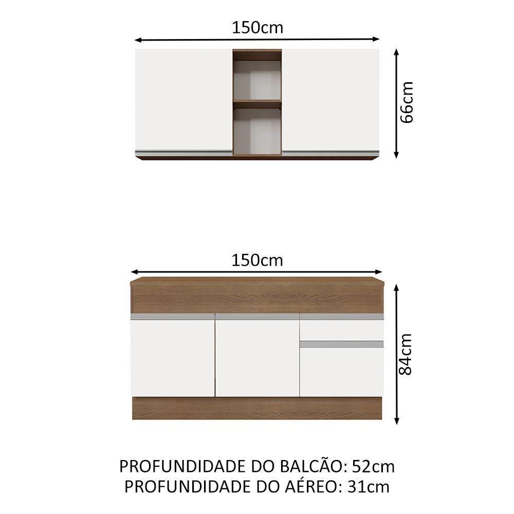 Cozinha Compacta 150001 Com Armário E Balcão Rustic/branco - 9