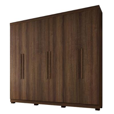 Guarda Roupa New Master 6 Portas 4 Gavetas 10 Prateleiras Imbuia