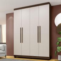 Guarda Roupa New Master 4 Portas 3 Gavetas 8 Prateleiras Imbuia Off - 2