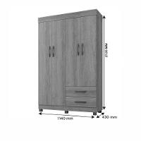Guarda Roupa New Copacabana 4 Portas 2 Gavetas 5 Prateleiras Imbuia