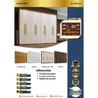 Guarda Roupa New Premium 8 Portas 4 Gavetas 8 Prateleiras Cinamomo Off - 7