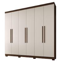 Guarda Roupa Viena 6 Portas 4 Gavetas 10 Prateleiras Imbuia Off - 1