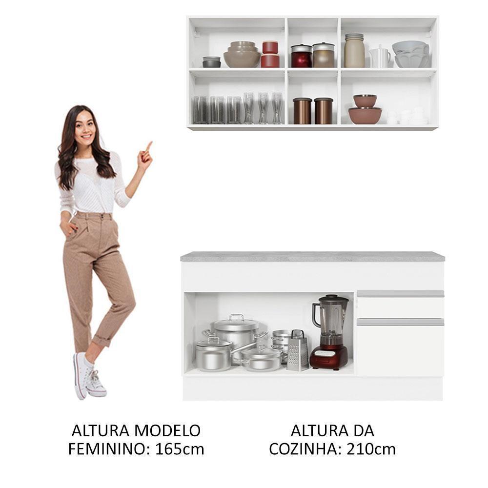 Cozinha Compacta 150001 Com Armário E Balcão Branco Branco - 7