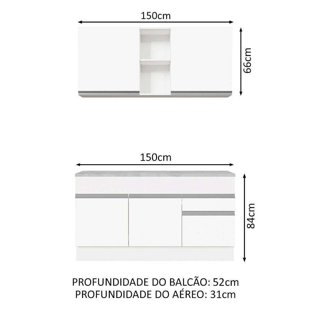 Cozinha Compacta 150001 Com Armário E Balcão Branco Branco - 9