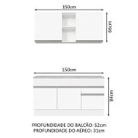 Cozinha Compacta 150001 Com Armário E Balcão Branco Branco - 9