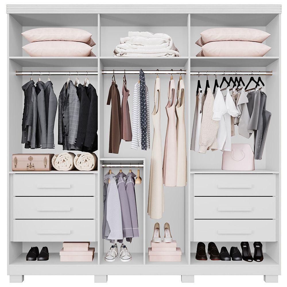 Guarda-roupa Moscou 6 Portas 6 Gavetas - Benetil Branco - 3