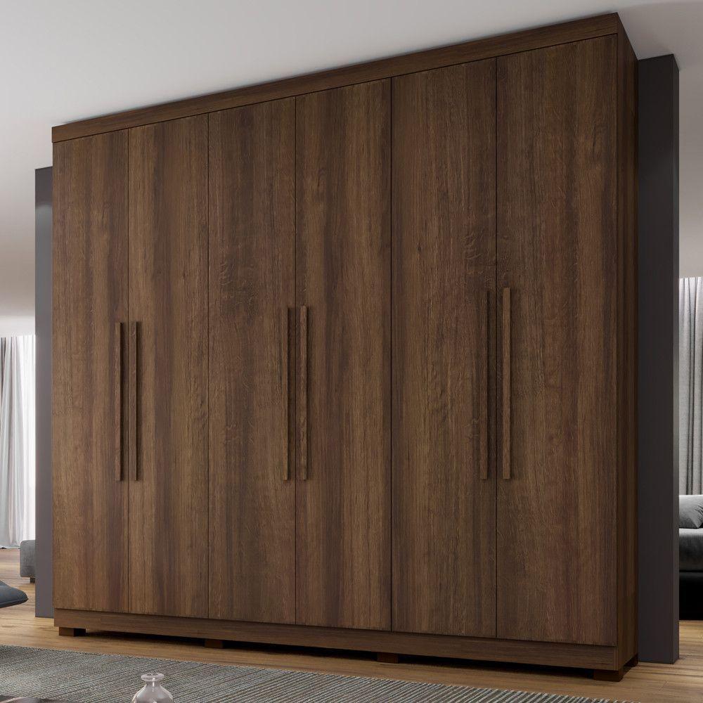 Guarda Roupa Viena 6 Portas 4 Gavetas 10 Prateleiras Imbuia - 2