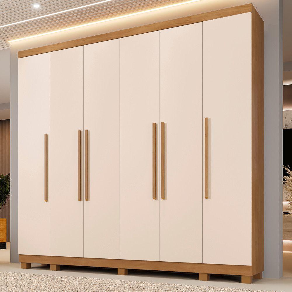 Guarda Roupa Miami 6 Portas 6 Gavetas 12 Prateleiras - Bene Cinamomo Off - 2