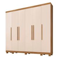 Guarda Roupa Miami 6 Portas 6 Gavetas 12 Prateleiras - Bene Cinamomo Off - 1