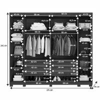 Guarda Roupa Miami 6 Portas 6 Gavetas 12 Prateleiras - Bene Cinamomo Off