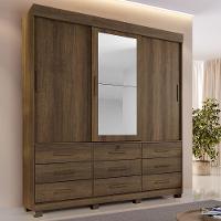 Guarda Roupa Londres 3 Portas 9 Gavetas 4 Prateleiras Imbuia-imbia Off Flex - 2