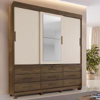 Guarda Roupa Londres 3 Portas 9 Gavetas 4 Prateleiras Imbuia-imbia Off Flex