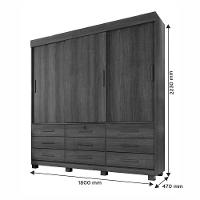 Guarda Roupa Londres 3 Portas 9 Gavetas 4 Prateleiras Imbuia-imbia Off Flex - 6