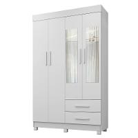 Guarda Roupa New Copacabana 4 Portas 2 Gavetas 5 Prateleiras Branco - 1