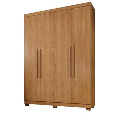 Guarda Roupa New Master 4 Portas 3 Gavetas 8 Prateleiras Cinamomo
