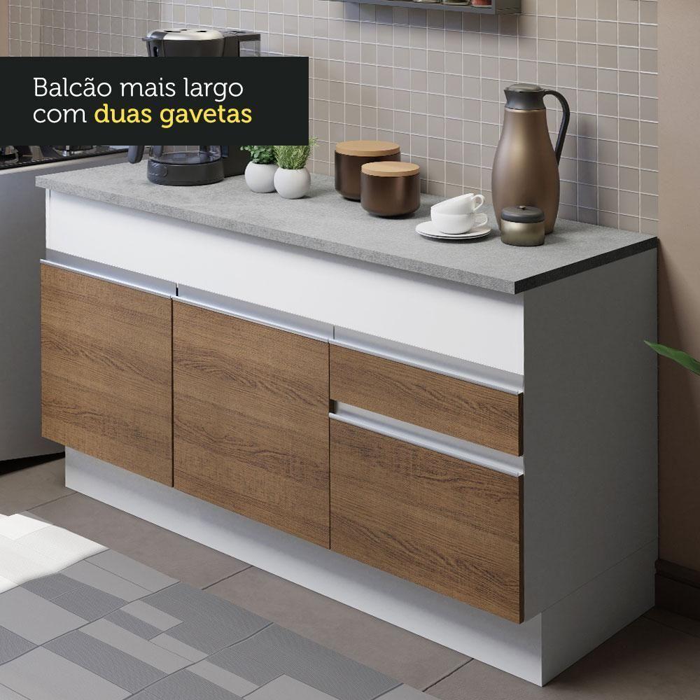 Cozinha Compacta 150001 Com Armário E Balcão Branco/Rustic - 5
