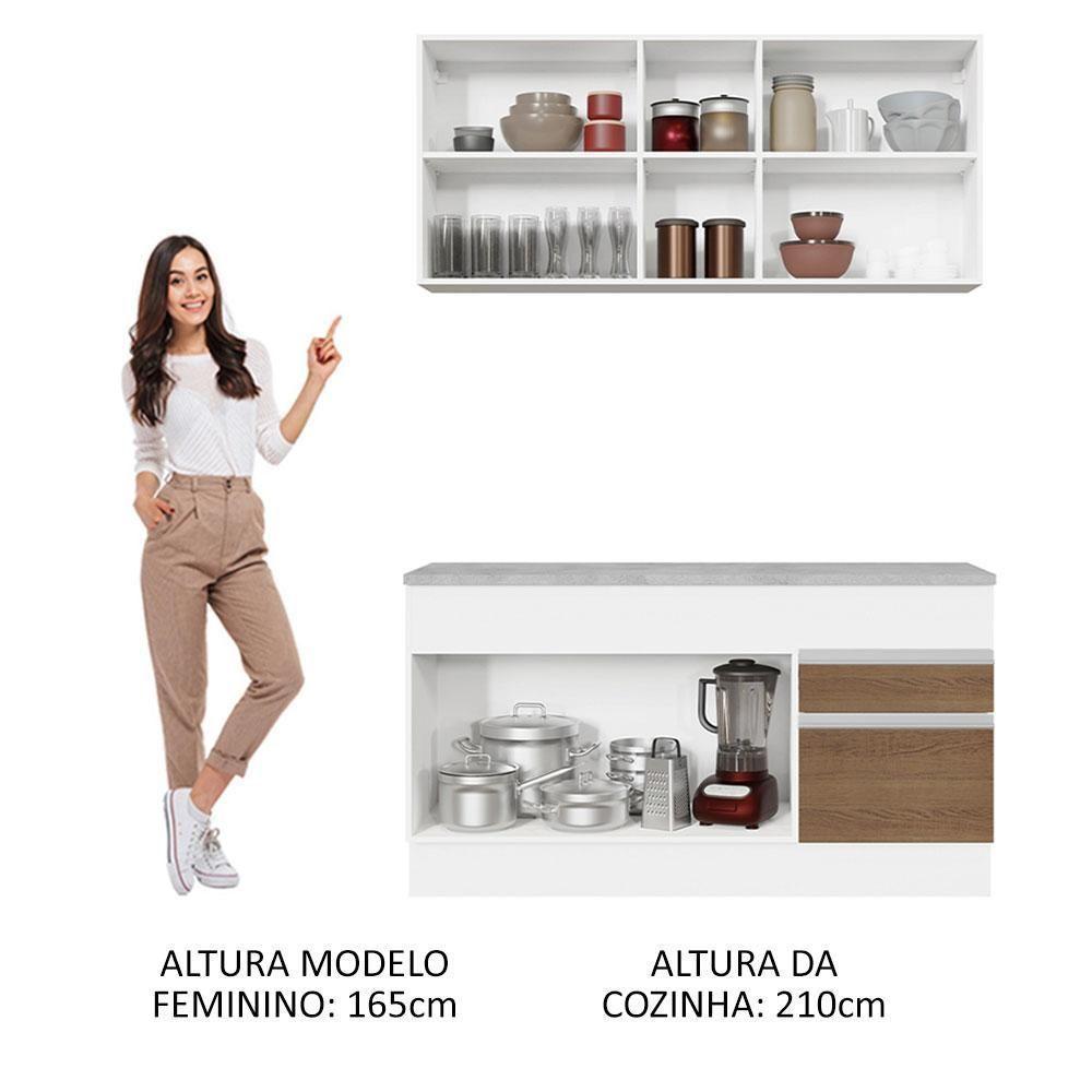 Cozinha Compacta 150001 Com Armário E Balcão Branco/Rustic - 7
