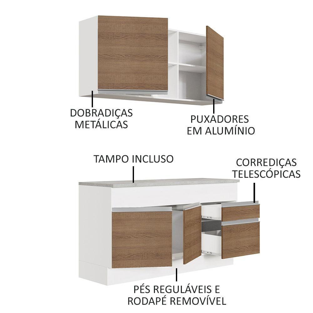 Cozinha Compacta 150001 Com Armário E Balcão Branco/Rustic - 8
