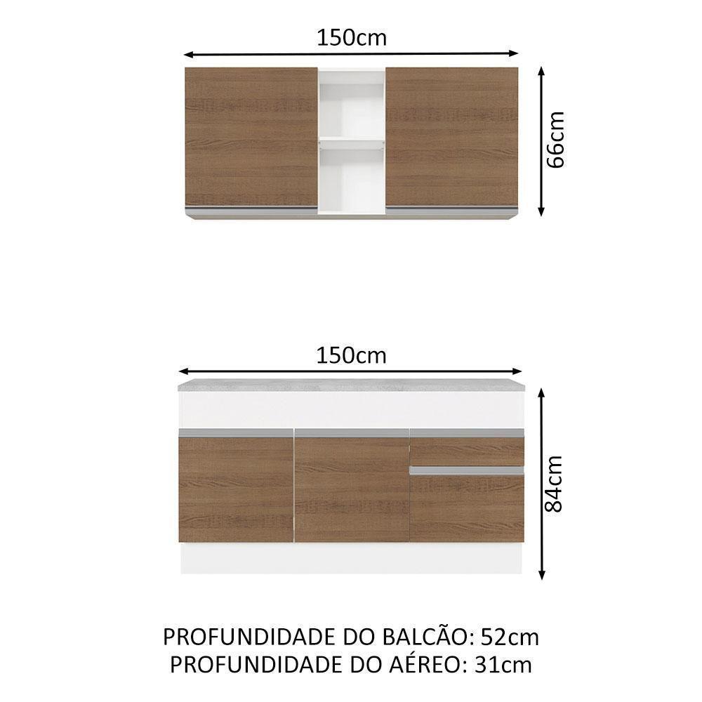 Cozinha Compacta 150001 Com Armário E Balcão Branco/Rustic - 9