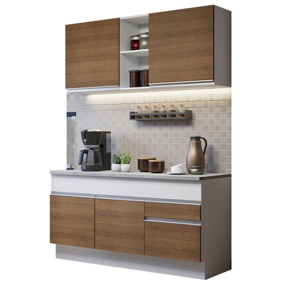 Cozinha Compacta 150001 Com Armário E Balcão Branco/Rustic - 10