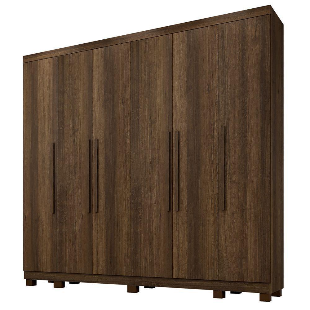 Guarda Roupa Miami 6 Portas 6 Gavetas 12 Prateleiras - Bene Imbuia - 1