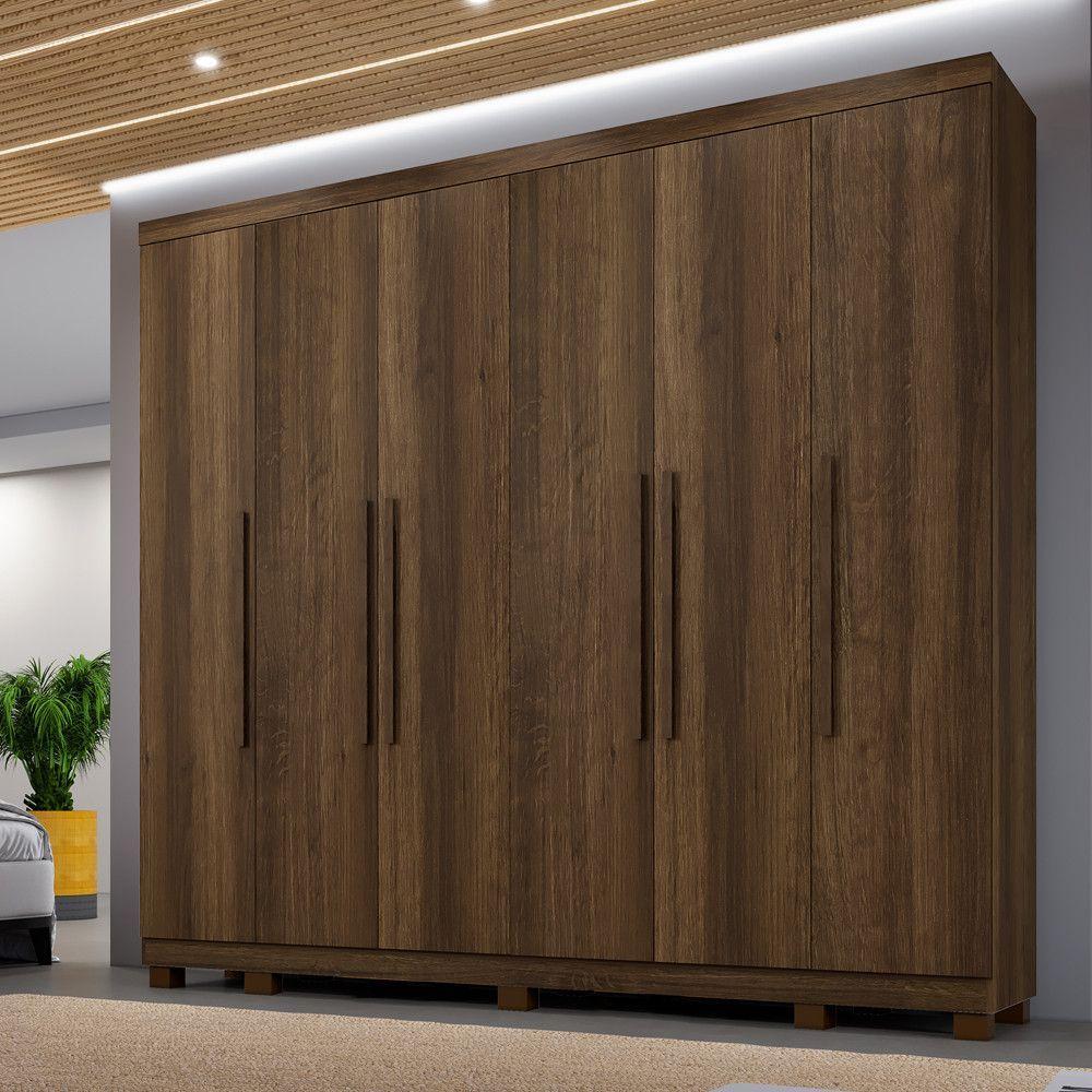 Guarda Roupa Miami 6 Portas 6 Gavetas 12 Prateleiras - Bene Imbuia - 2