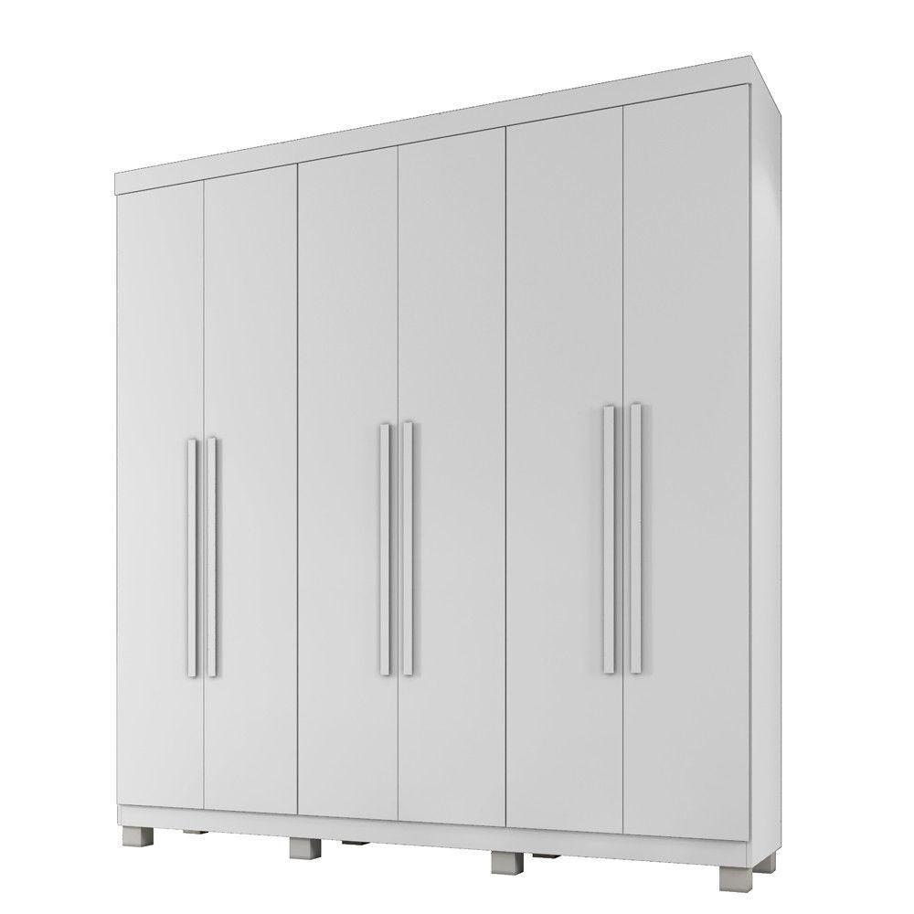 Guarda Roupa Milão 6 Portas 3 Gavetas 7 Prateleiras - Beneti Branco - 1