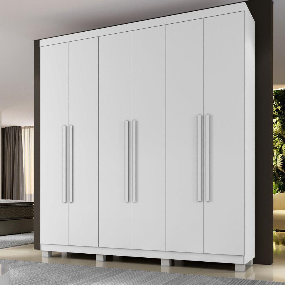 Guarda Roupa Milão 6 Portas 3 Gavetas 7 Prateleiras - Beneti Branco - 2