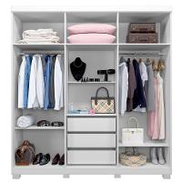 Guarda Roupa Milão 6 Portas 3 Gavetas 7 Prateleiras - Beneti Branco - 3