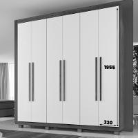 Guarda Roupa Milão 6 Portas 3 Gavetas 7 Prateleiras - Beneti Branco - 5