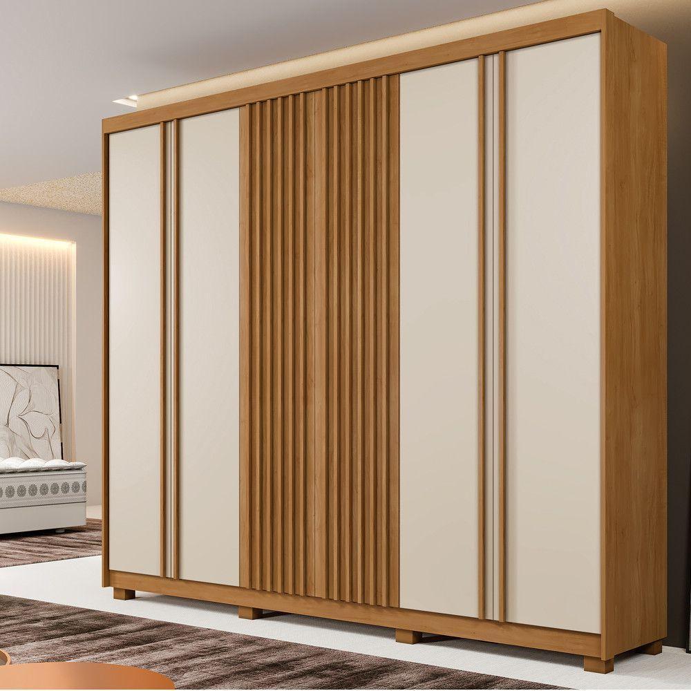 Guarda Roupa Montreal 6 Portas 6 Gavetas 9 Prateleiras Cinamomo Off - 2