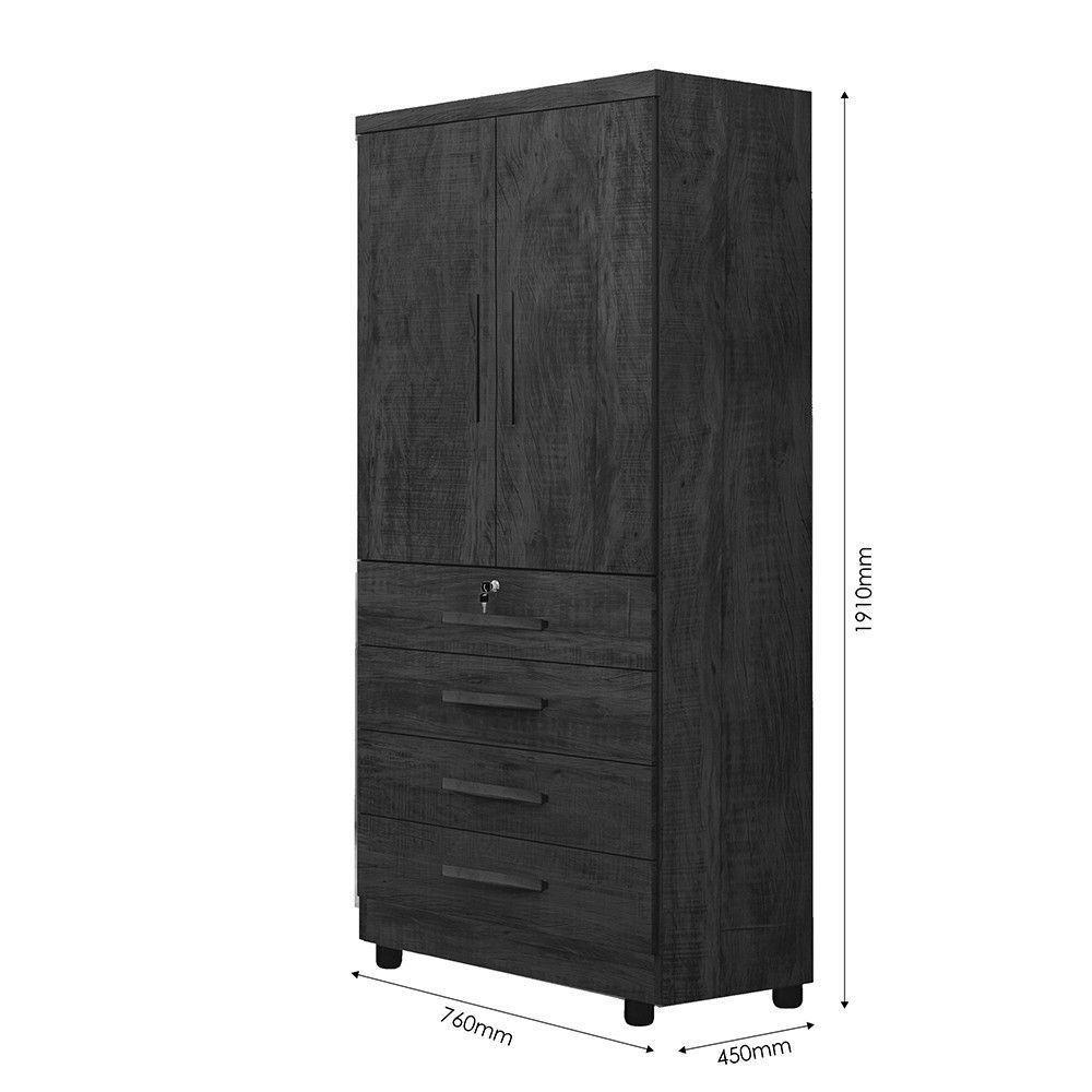 Guarda Roupa Camiseiro New Maia 2 Portas 4 Gavetas - Benetil Cinamomo Off - 4