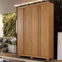 Guarda Roupa Porto 4 Portas Ripado 3 Gavetas 8 Prateleiras Cinamomo - 2