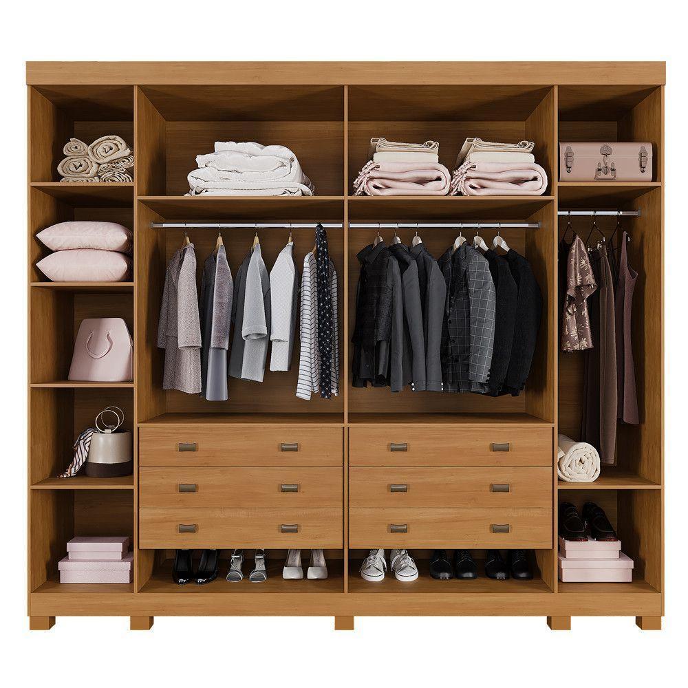 Guarda Roupa Noruega 6 Portas 6 Gavetas 12 Prateleiras Cinamomo - 3
